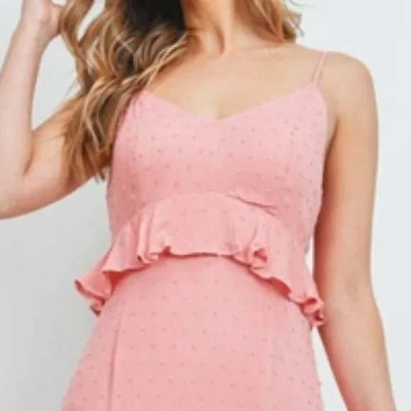 PINK MAXI TEXTURED DRESS - Picture 3 of 10